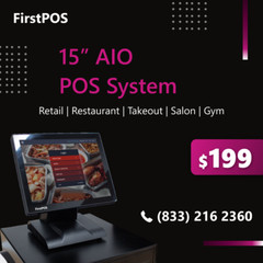 15” Touchscreen POS Cash Register Till System Restaurant Café Bar