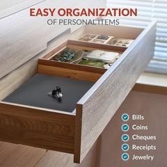 Locking Cash Drawer Tray – 4 Bill & 5 Coin Organizer (11.7″ x 10.3″)