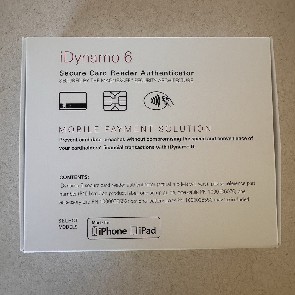 MagTek iDynamo 6 Wired Credit Card Reader & Writer for iPhone/iPad 1000005076