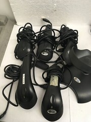 LOT of 5 USB handheld barcode scanners GNSA177 unbranded with 1 stand