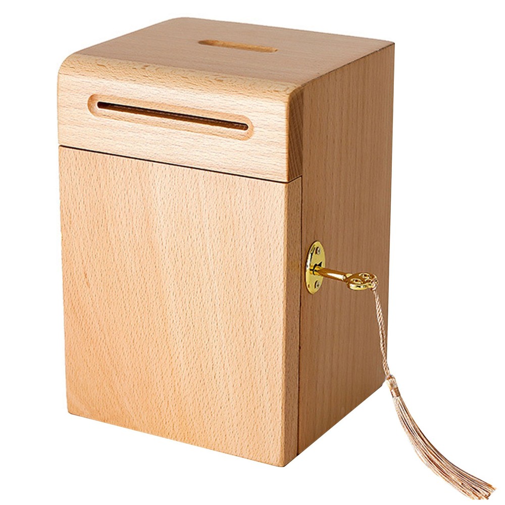 Solid Wood Handmade Money Bank Multi-Purpose for Adults & Kids