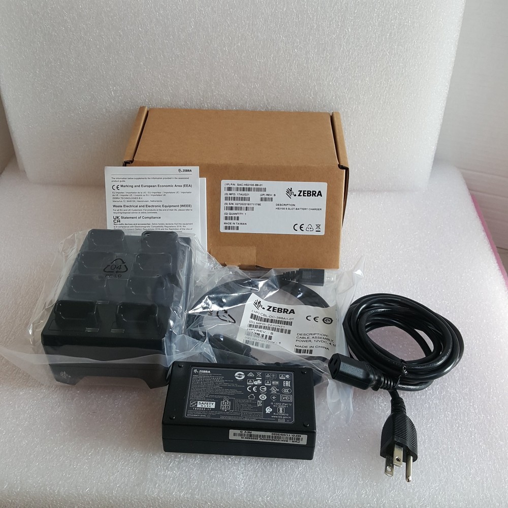 Zebra SAC-HS3100-B8-01 Pda 8-Slot Battery Charger W/ Power supply included!