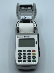 First Data FD50Ti Ethernet Dial Credit Debit Terminal No Power Supply Not Tested