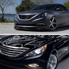 Headlights For 2011-2014 Hyundai Sonata Black Amber Clear Lens Pair Not Hybrid
