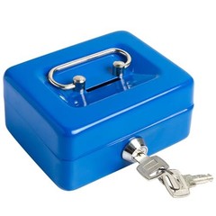 Small Cash Box with Lock and Slot, Money Box, Metal Coin Piggy Bank