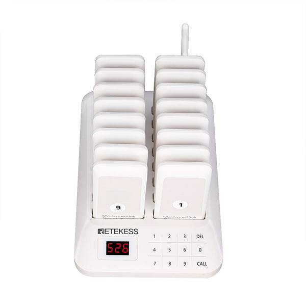Retekess TD157 Restaurant Pager System Guest Queuing 16 Buzzer School Clinic Bar