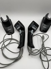 2 x Datalogic Heron D130 Black Handheld Barcode Scanner with Stand WORKS!