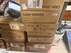 12 NEW IN BOX POSBANK PM4141S-B CASH DRAWER WITH KEYS