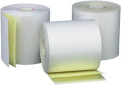 PM Company Perfection Two Ply Carbonless Rolls, 3 X 95 Feet, White/Canary, 50 Ro