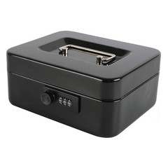 xydled Steel Cash Box Safe with Combination Lock,Money Safe Box with Removabl…