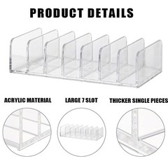 2 Pack Acrylic Money Organizer Cash Trays,7 Section Dividers Transparent