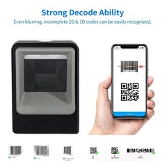 Handsfree 2D 1D Barcode Scanner, QR Omnidirectional Desktop Bar Code Reader Used