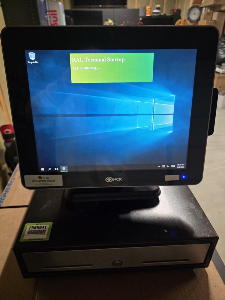 NCR 7761-3100-0063 15″ POS Touch Screen Terminal w/Stand w/Power Adapter Receipt