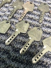 LOT OF 12 DIMPLE KEYS , 10 SAME 2 SAME