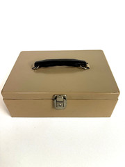 Vtg. Rockaway Metal Products Corp Cash Metal Lock Box, Inwood New York no key