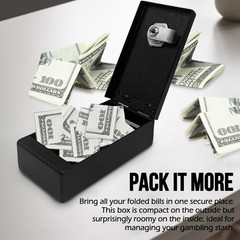 Winners Bank – Pocket Safe Cash Box for Gamblers with Key – Portable Metal Casin