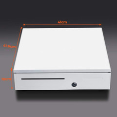 White Cash Drawer, 16″ Heavy Duty Cash Register for Point of Sale (POS) System,
