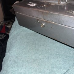 Vintage Metal Steel Money Cash Lock Locking Box Merriam Now Cash Box No Key