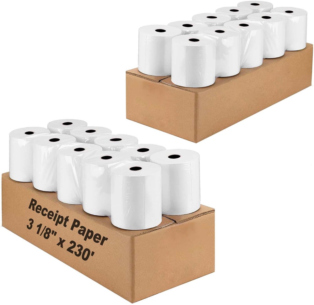 20 Rolls 3 1/8 x 230′ Thermal Receipt Paper for Cash Register POS Printer