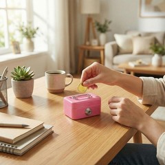 4 Pieces Small Money Box with Lock and Slot 4.5 x 3.3 x 2 Inch Metal Cash Box…