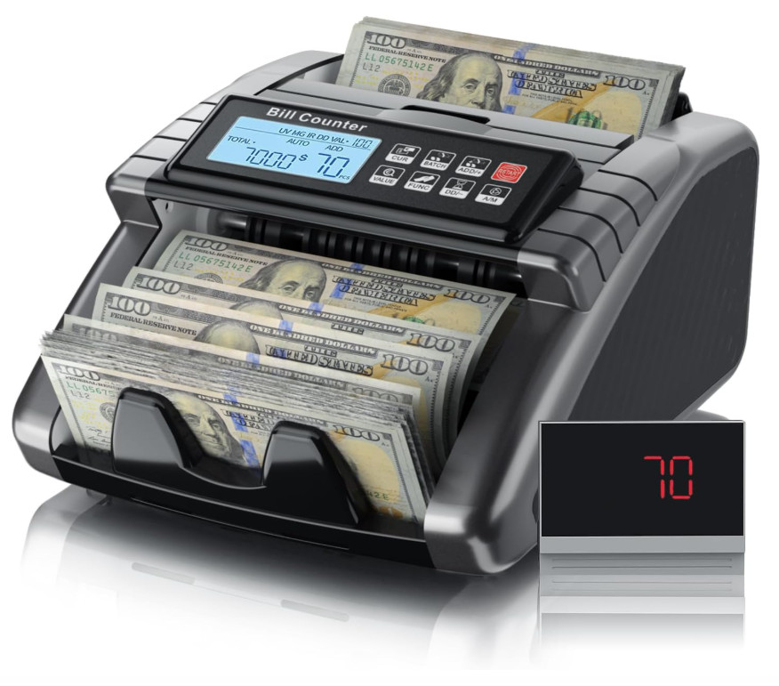 Contadora de Billetes con Conteo de Valor para USD y EUR, Detección de Billetes