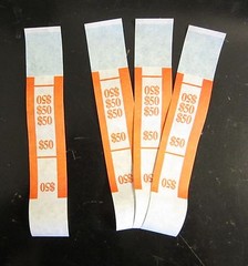 200 SELF SEALING ORANGE $50 CURRENCY STRAPS MONEY BILL BANDS $50 PMC BRAND STRAP