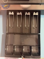 Honeywell 6113 Steel Cash Box with 4 Bill Clips and Removable Coin Tray