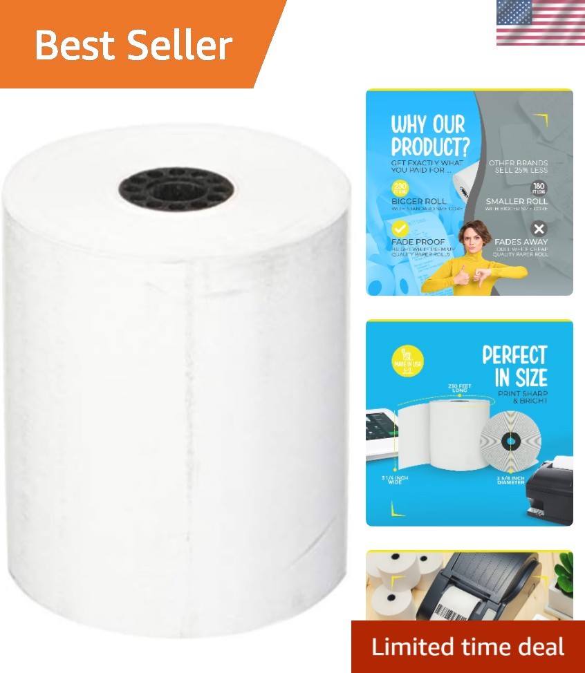Reliable 32 Pack Thermal Paper Rolls 3 1/8″ x 230′ – Perfect for Everyday Use
