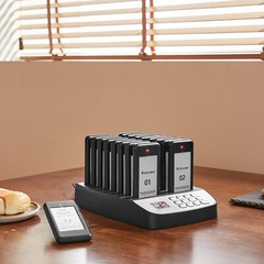 VEVOR Restaurant Wireless Guest Paging System 16 Beepers Queuing Calling Pagers