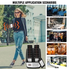 Uimoso Restaurant Wireless Paging System with 16 Guest Call Coasters