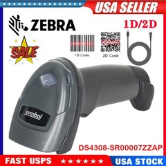 Zebra Symbol 1D 2D Handheld Barcode Scanner Reader USB Kit DS4308-SR00007ZZAP