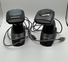 2 x Datalogic Heron D130 Black Handheld Barcode Scanner with Stand WORKS!