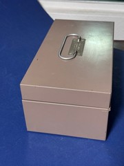 Vintage Lit-Ning Money Cash Box Cash Lock Box Beige No Key