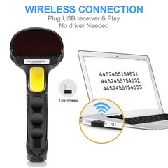 Wireless USB Quick Laser Barcode Scanner Reader for Library Warehouse