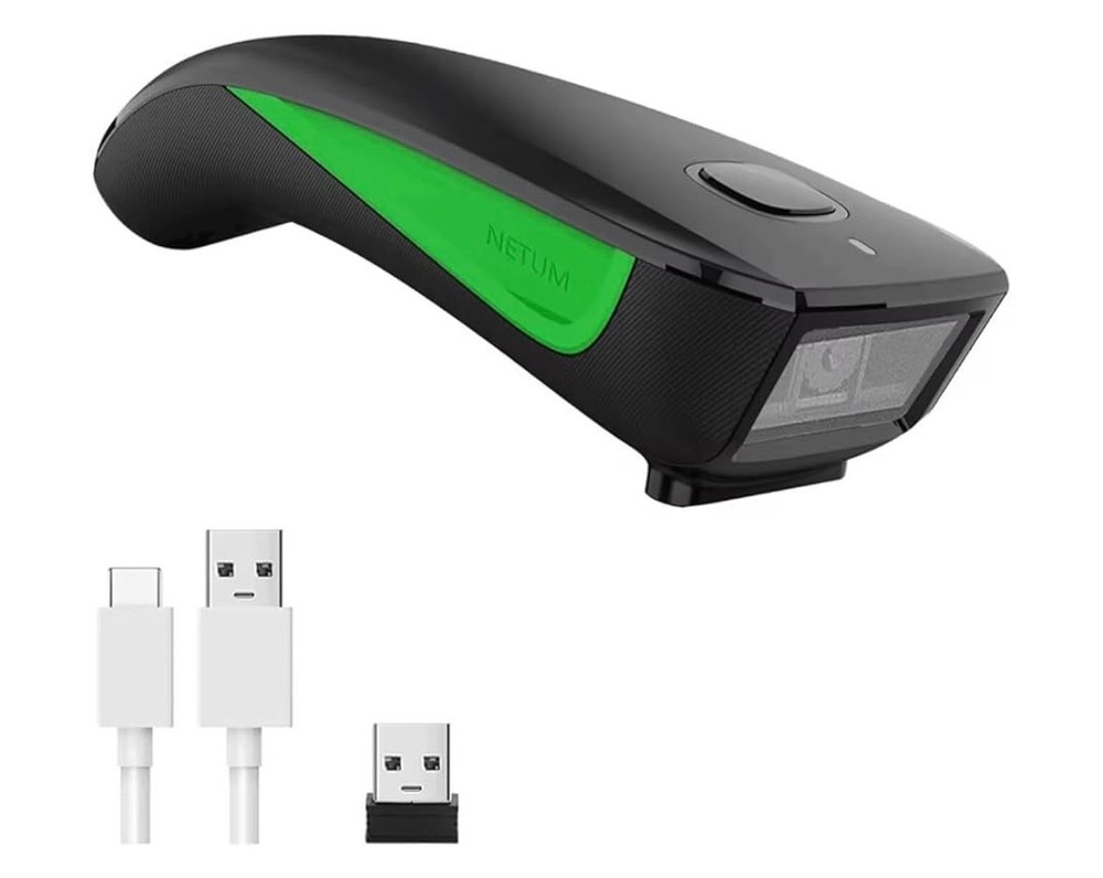 NETUM Mini Barcode Scanner Bluetooth Small Portable USB Bar Code Green C740