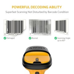 Inateck 1D Barcode Scanner Barcode Reader Wireless 2.4GHz Adapter Auto Scanning