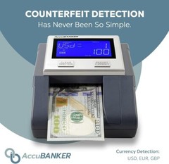 AccuBANKER D585 7-Point Multi Currency Counterfeit Bill Detector USD EUR GBP, CE