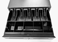 16″ Electronic Cash Drawer 5 Bill 5 Coin RJ11 RJ12 Lock Media Slots Key