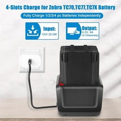 4-Port TC70 Battery Charger for Zebra TC70 TC72 TC75 TC77 SAC-TC7X-4BTYPP-01 USA