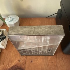 Vintage Acrylic Cash Tray with Coin Compartments and Metal Frame No Key