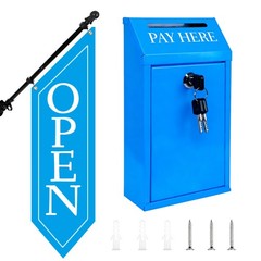 Locking Metal Cash Box with Key – 10.2″x5.7″x2.8″ Money Collection Safe for F…