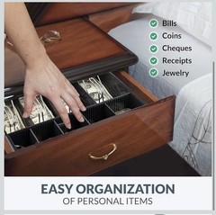Volcora Cash Drawer Tray – 14.1 x 13 x 2.5 Inch Cash Register Insert