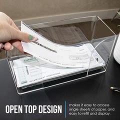 Clear Acrylic Check Tray – 2.5mm Thickness Durable Economical Deposit Ticket …