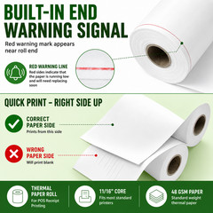 2 1/4×50 200 Rolls Thermal Receipt Paper Rolls POS Cash Register Printer