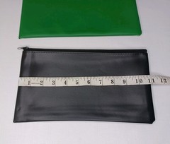 Cash Money Currency Storage Bag Set Of 3 Bags Black & Green Faux Leather New