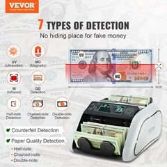 Vevor Money Counter Machine Bill Counter with UV MG IR DD Counterfeit Detection