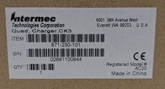 Intermec AC20 Quad Battery Charger 871-230-101 for CK3 CK65 CK67 – New Open Box