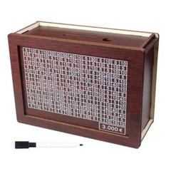10000 Euro Money Box Wooden Piggy Bank Money Vault Savings Box Challenge Cash ET