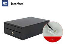 New Small Cash Drawer with RJ11 Interface 4 Bill 6 Coin Holders for POS System