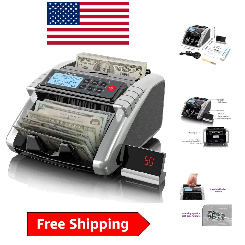 Pro Money Counting Machine with Multiple Modes & Lifetime Support Service